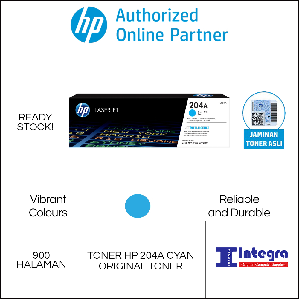 Toner HP 204A Cyan Original LaserJet Cartridge - CF511A