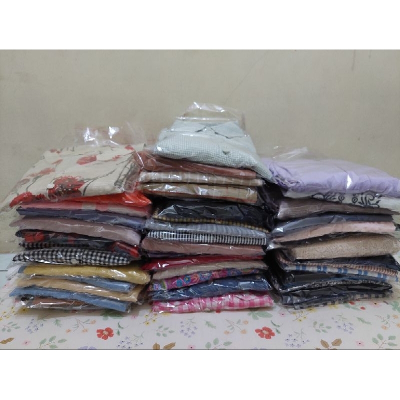 Paket Usaha Premium Katun Baju Kemeja Blouse Wanita 50 Pcs bonus 2