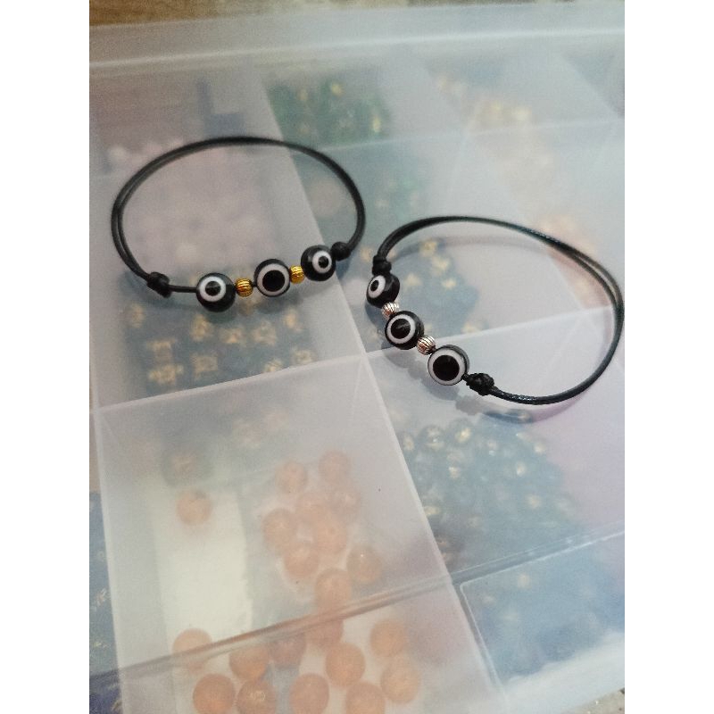 COD SEPASANG GELANG COUPLE HANDMADE 3 MATA UNIK {FRREE BOX}