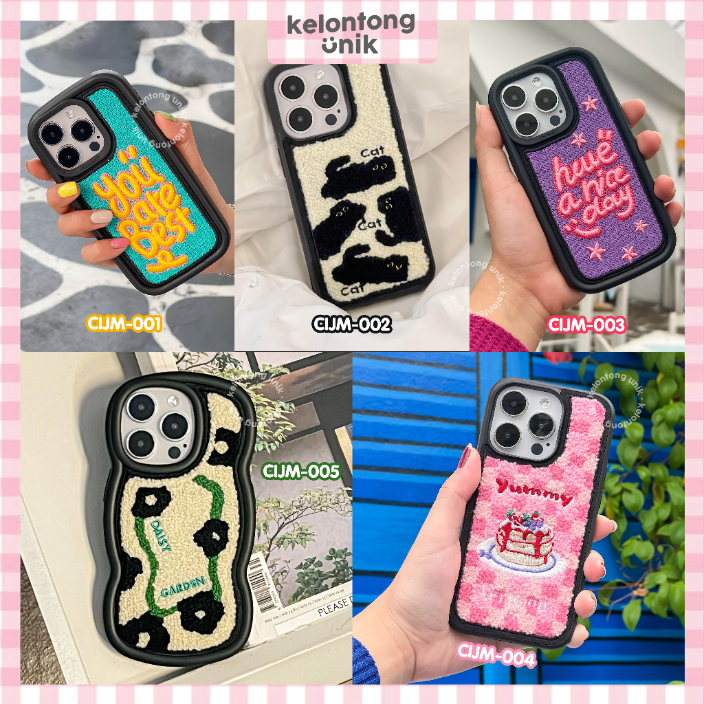 For iPhone - Mix Embroidery Wool Knit Case/ Soft Case Bulu-Bulu