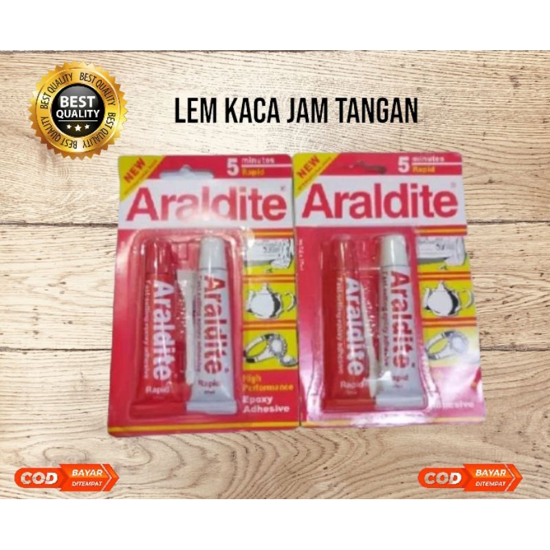 Lem kaca Araldite Lem Kaca Jam Tangan Isi 17 Ml