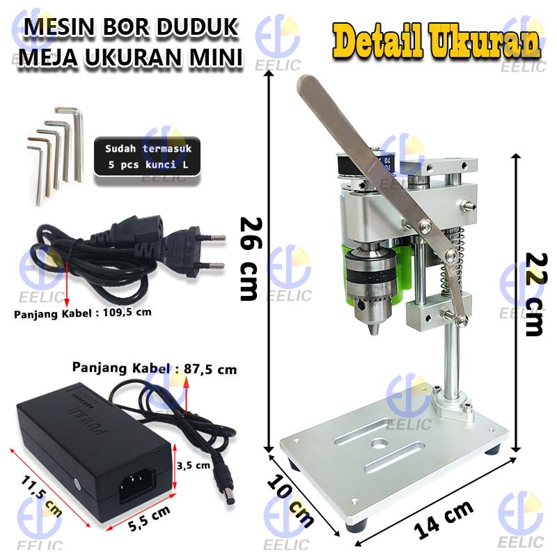 Astrea Fashion Eelic Meb-Meja01 Mesin Bor Duduk Mini Mesin Variabel Kecepatan Chuck 1.5-10 Mm Diy