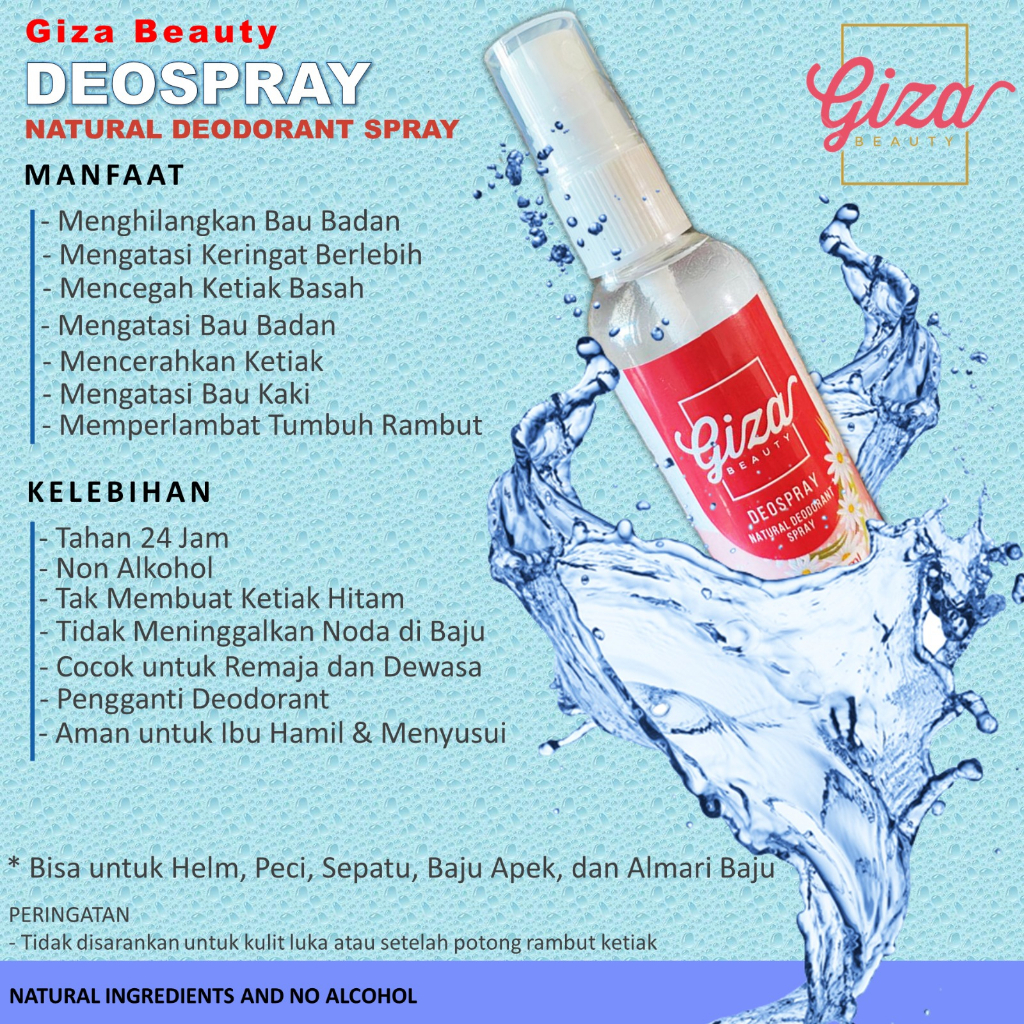 (25 ML) Grosir DeoSpray Giza Beauty Deodoran menghilangkan Bau Badan