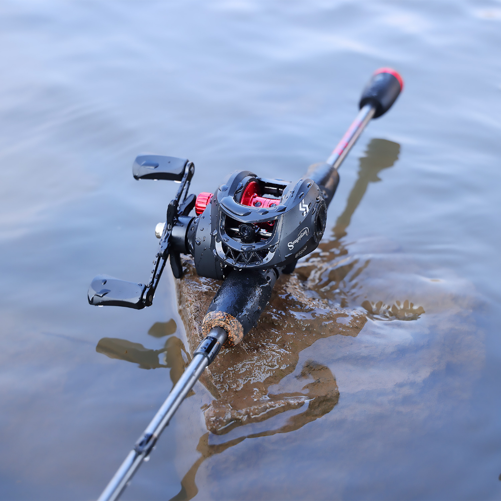Joran dan Reel 1.8M 5 Bagian Casting Fishing Rod 7.2:1 Rasio Gear Rem Magnetik Baitcasting Reel Memancing Baris Lure Combo Set
