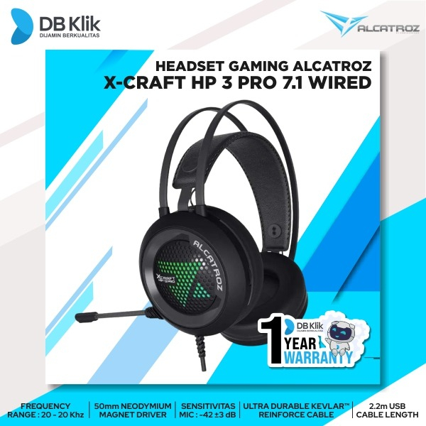 Headset Gaming Alcatroz X-Craft HP 3 Pro 7.1 Wired - X-Craft HP-3 PRO