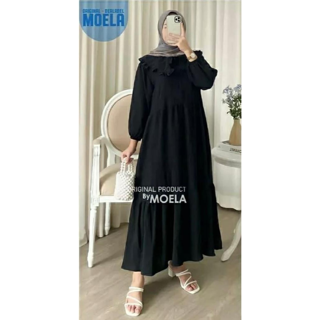 Merita Midi Dress Lengkap dengan Bross