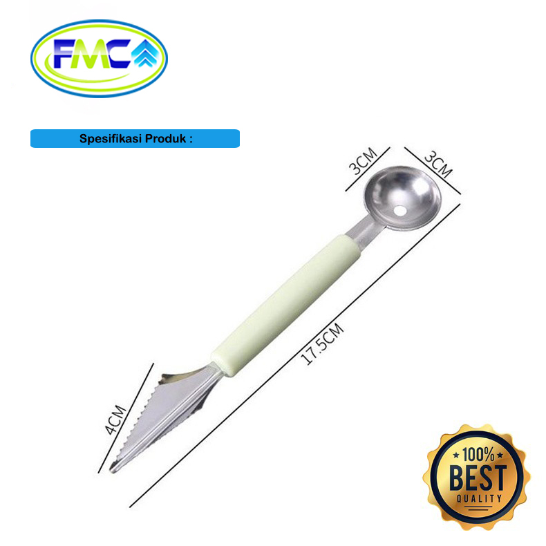 Pisau Ukir Buah Sendok Scoop 2 In 1 Keruk Potong Buahan Melon Semangka Stainles Anti Karat Fruit Calving Tools Spoon