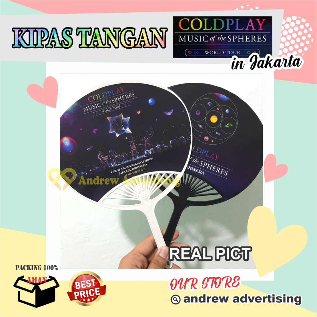 Merchandise Kipas Coldplay World Tour in Jakarta