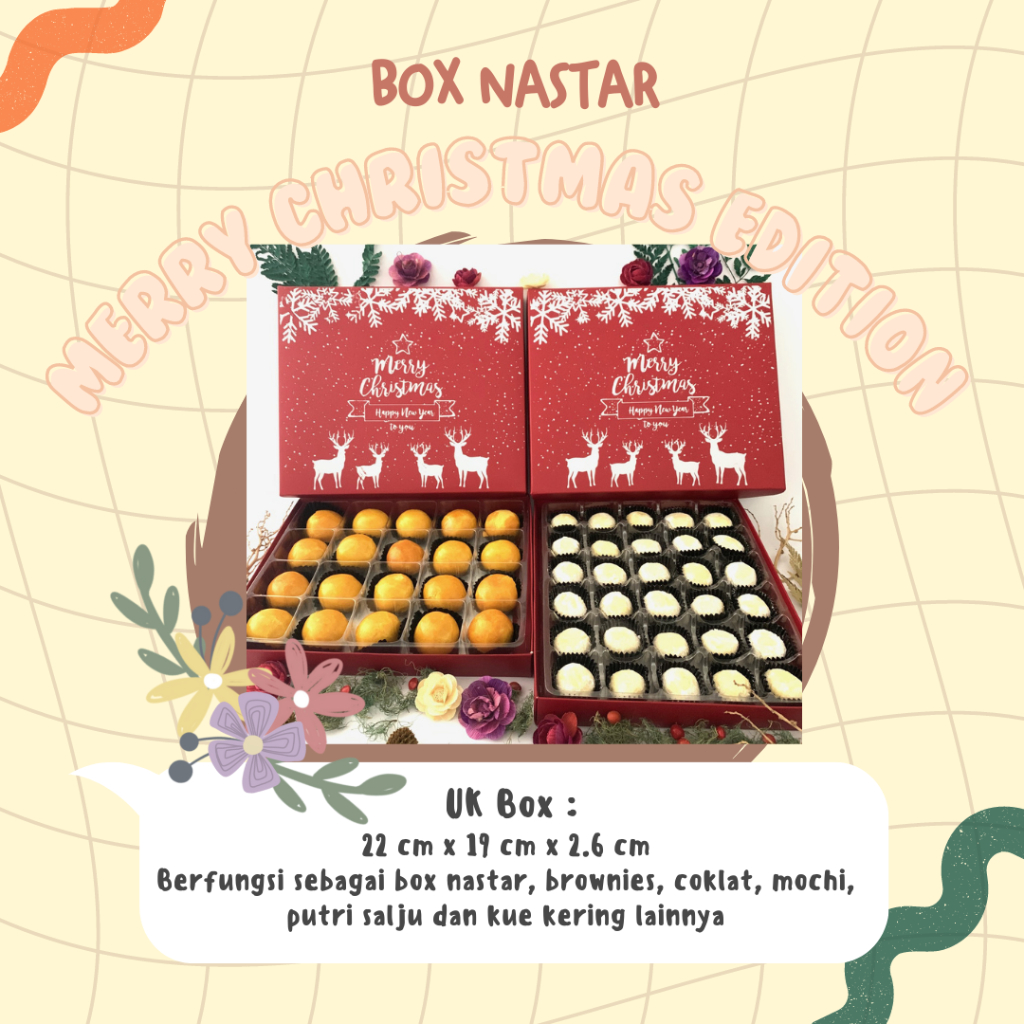 

(10SET) BOX PACKAGING EDISI MERRY CHRISTMAS 20 / 30 HOLES BOX HAMPERS KOTAK HADIAH BOX HADIAH PACKAGING KUE BOX KUE KERING TEMPAT PENYIMPANAN KUE HAMPERS NATAL HADIAH NATAL