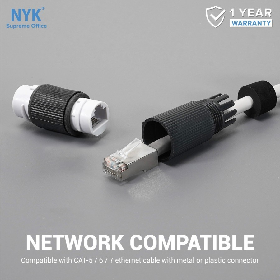 Barel RJ45 NYK Waterproof Outdoor RJ45 Barrel Coupler 1 Set