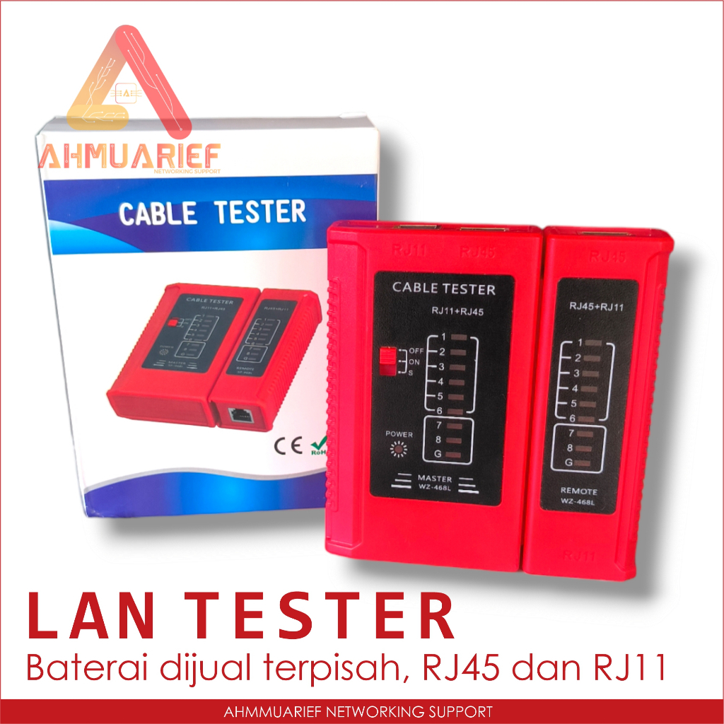 KABEL LAN TESTER ALAT TES JARINGAN LAN REMOTE NETWORK CABLE RJ45 RJ11