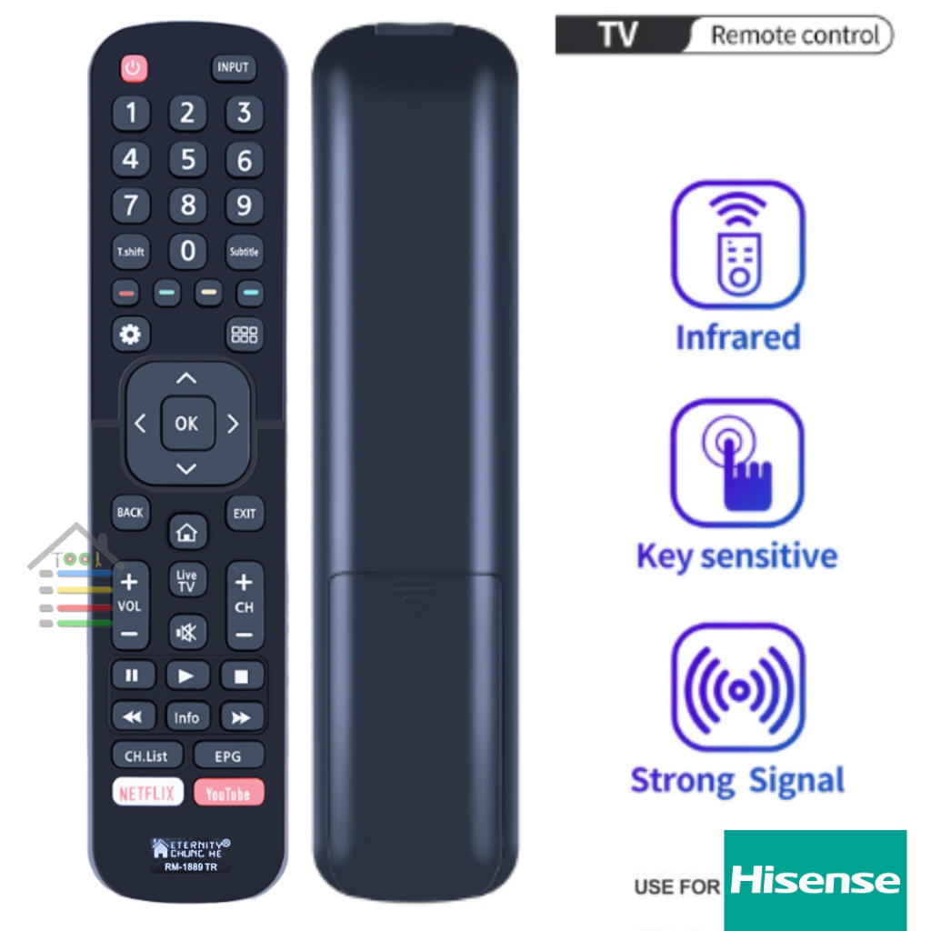 REMOTE TV POLYTRON HISENSE SMART TV YOUTUBE NETFLIX MULTI 1889TR