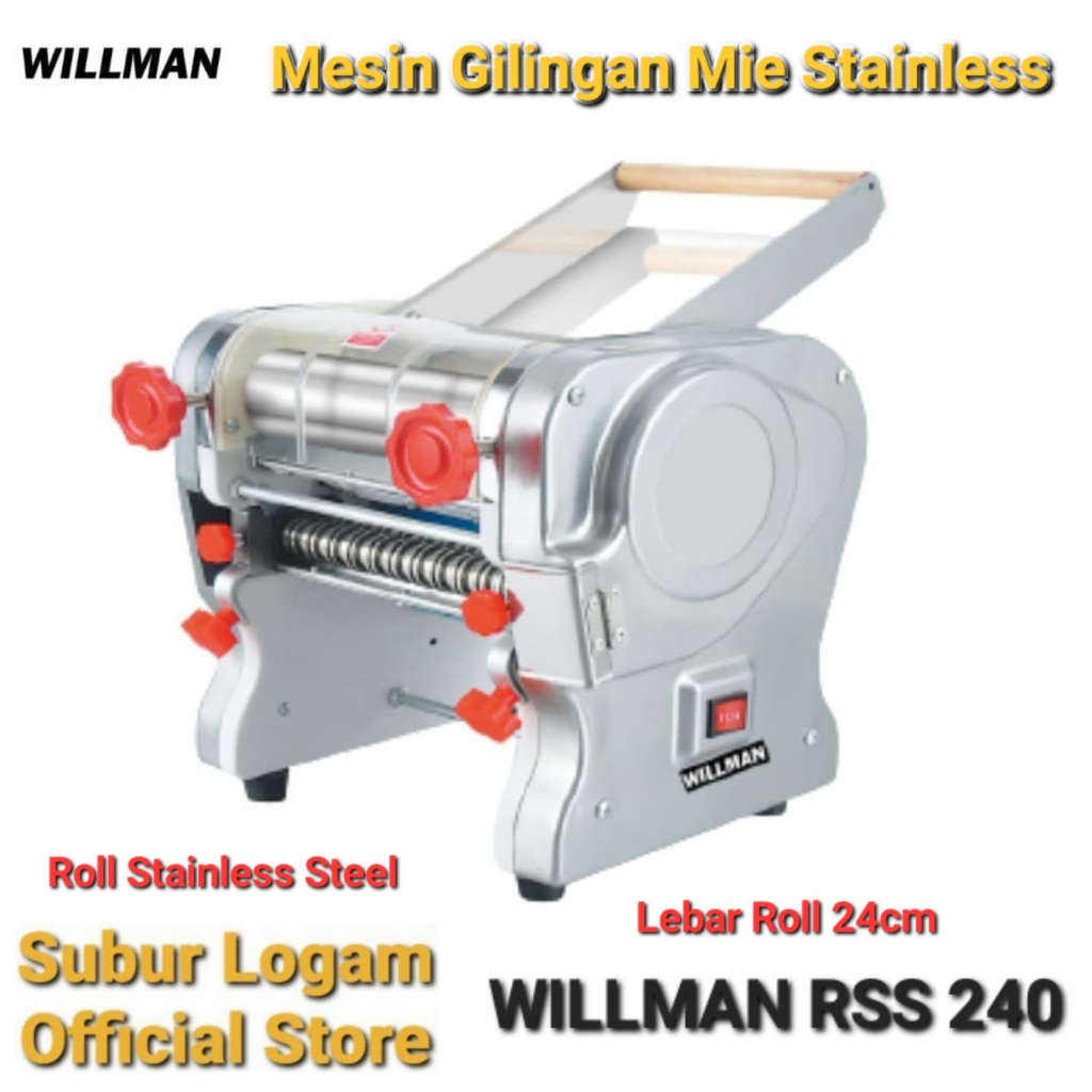 Willman RSS240 Mesin Penggiling Mie Listrik dengan Roll Stainless Steel