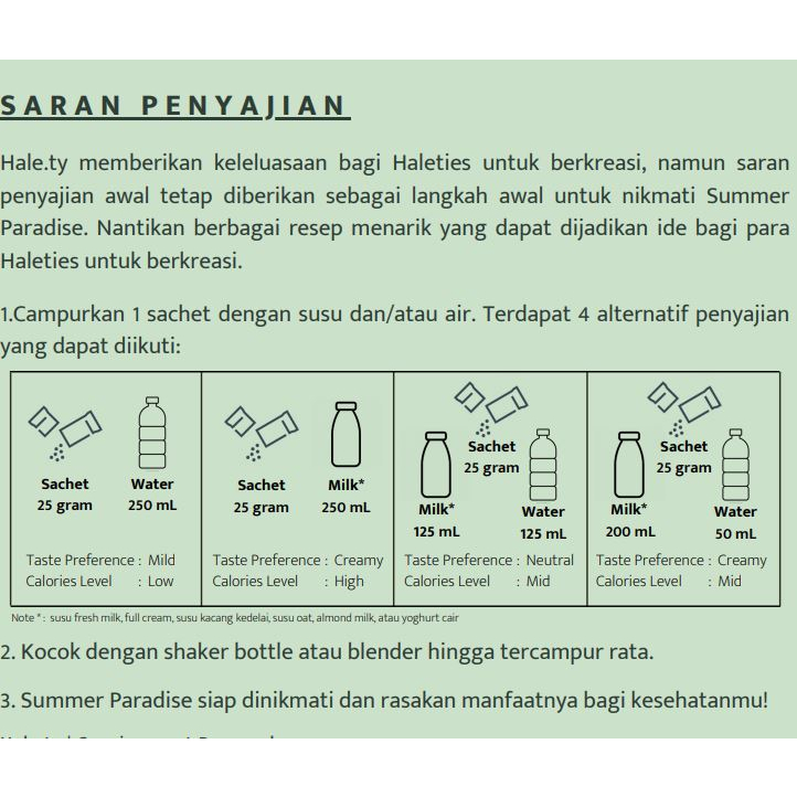 Hale.ty summer Paradise Super food Drink 1 Box