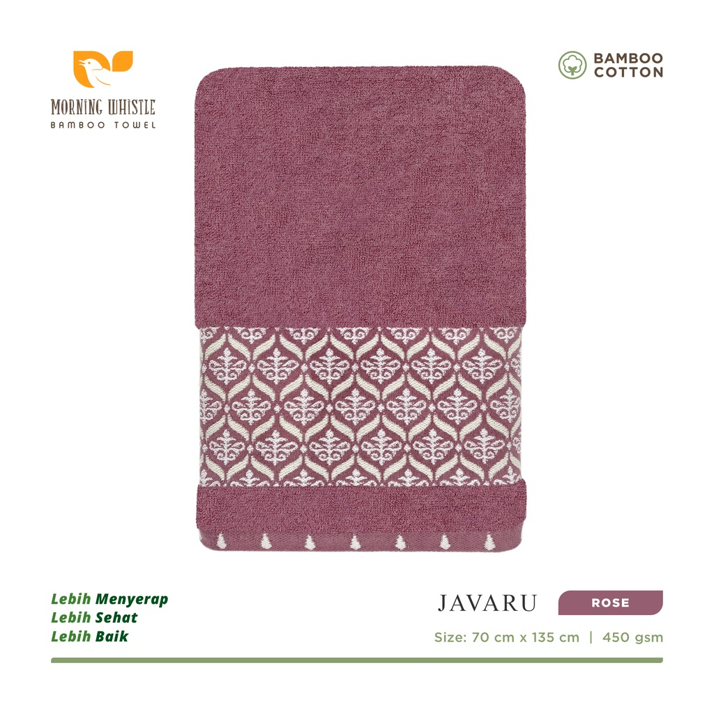 Handuk Mandi Dewasa Terry Palmer Murah / Towel Morning Whistle Serat Bambu Motif Javaru 70x135cm