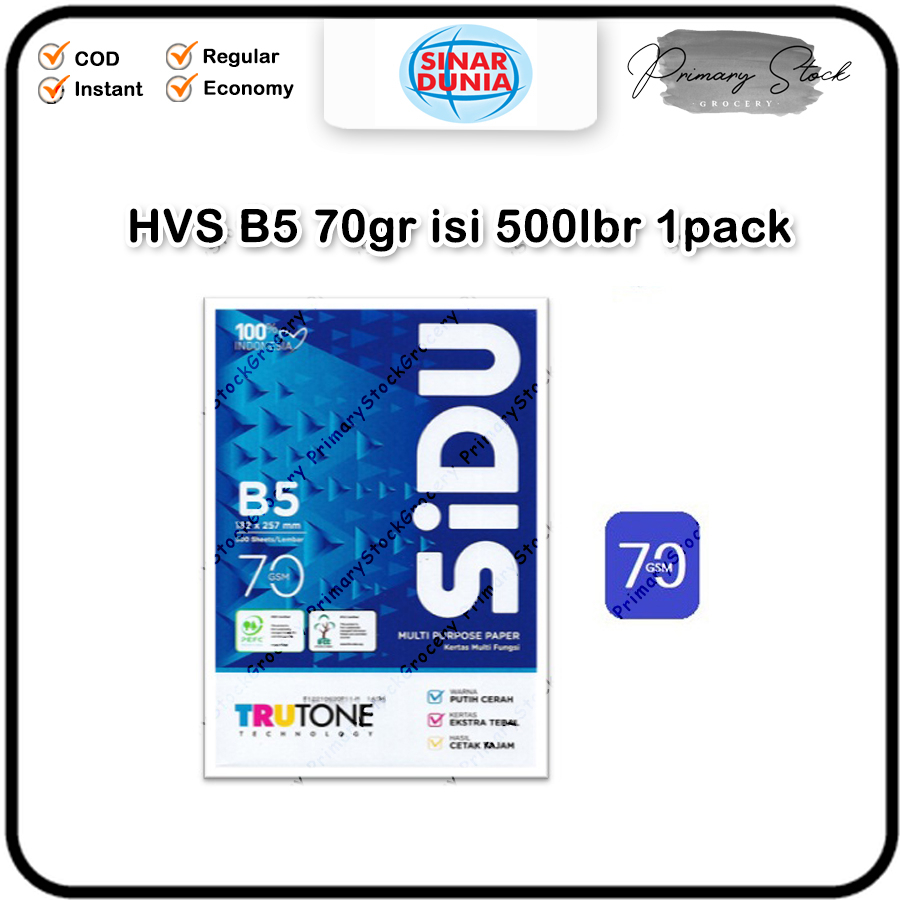 

Kertas HVS Sinar Dunia B5 70 Gsm Sidu 70 Gram Fotocopy Putih 70Gram 1 Rim