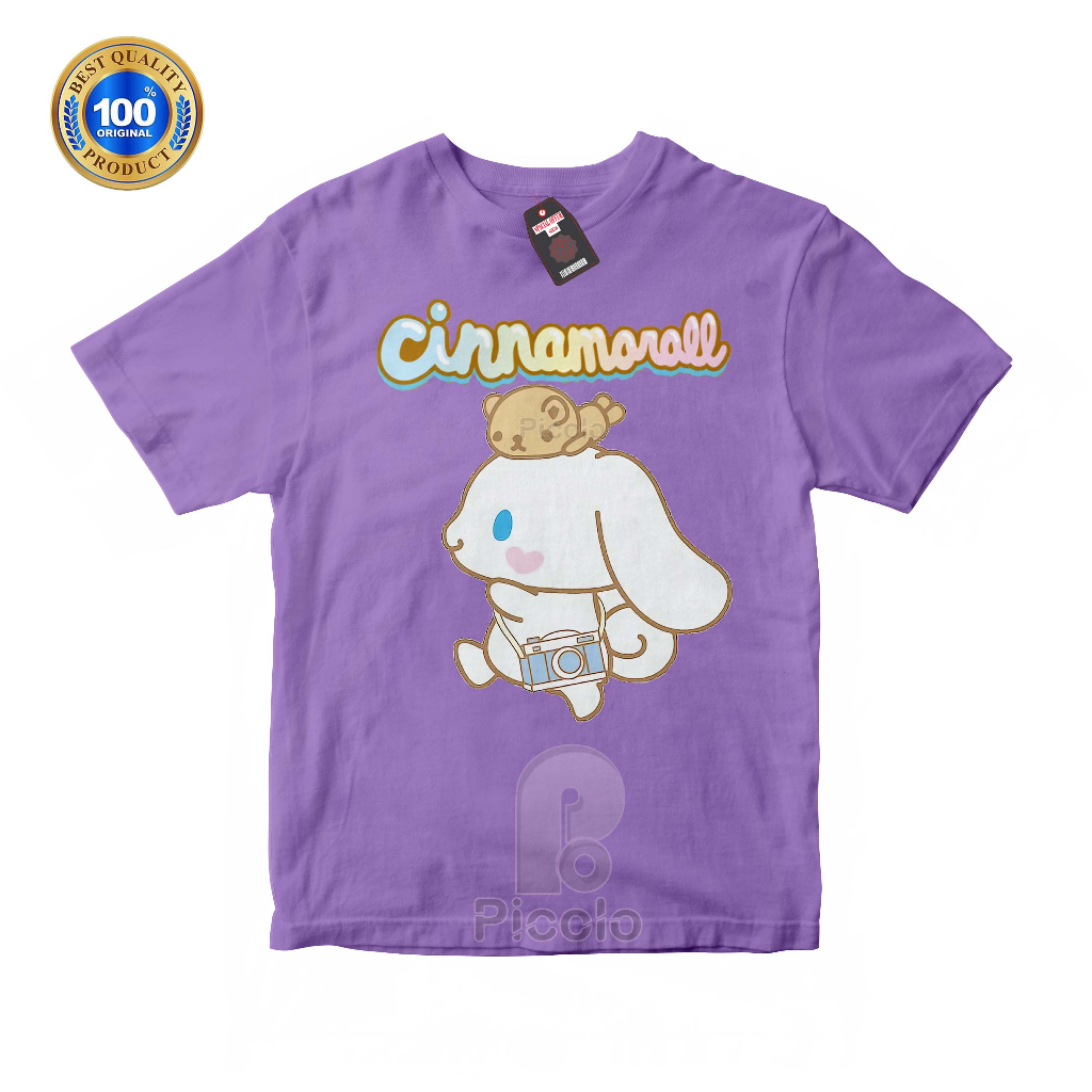 (FREE NAMA) BAJU KAOS ATASAN ANAK MOTIF KARKATER CINNAMOROLL SANRIO Bahan COTTUN