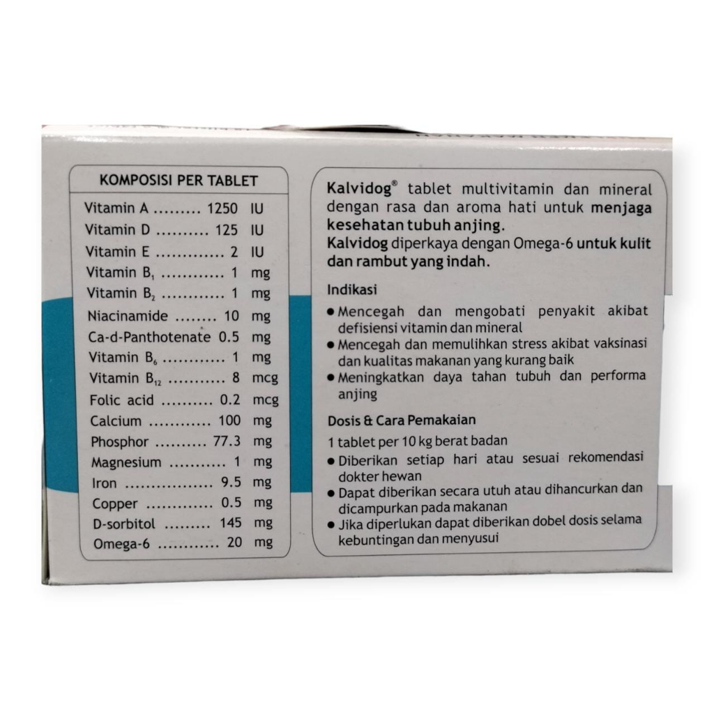 Kalvidog multivitamin bulu anjing kucing kelinci 6 T kalbe rsa LIVER