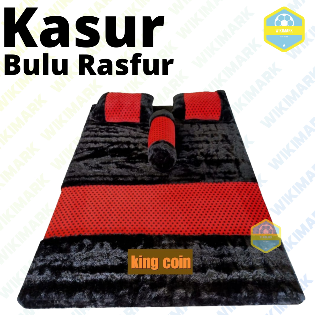 WIKIMARK Kasur Lipat Bulu Rasfur Isi Dakron Ukuran 120x180x6cm Kasur Lantai Lipat Bonus Bantal Gulin