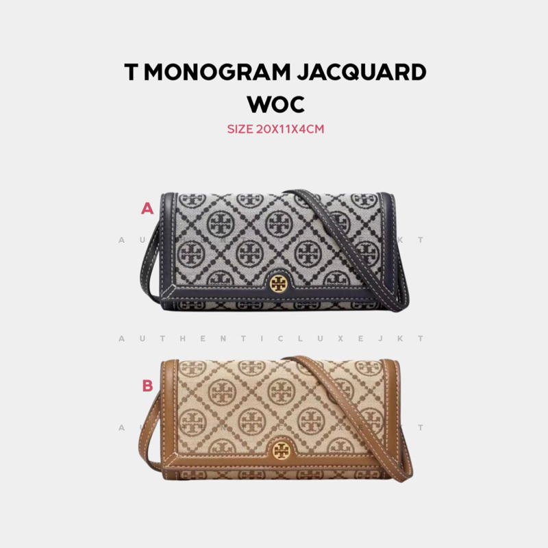 [READY] TB T MONOGRAM JACQUARD WALLET CROSSBODY