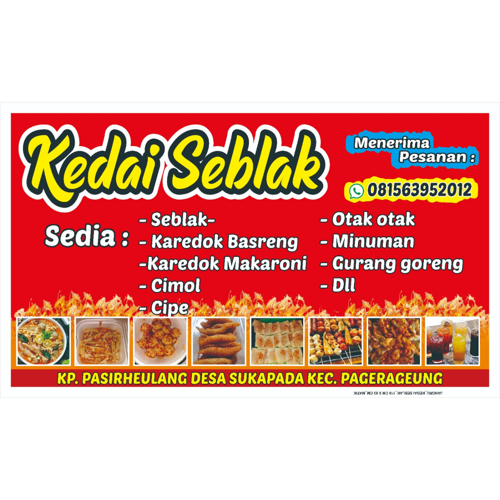 

Banner seblak unik / banner jualan seblak / banner warung seblak