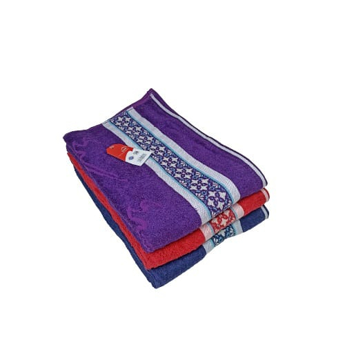 Handuk Mandi Dewasa Terry Palmer Murah / Towel Merah Putih Motif MPN 735 70x135