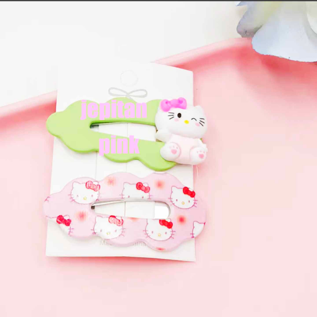 JR 2PCS - JEPIT RAMBUT ANAK KOREA KARAKTER SANRIO KUROMI LUCU / JEPIT RAMBUT KARAKTER / JEPITAN ANAK