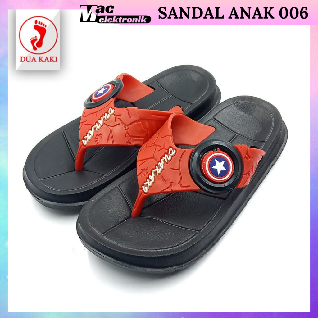 SANDAL JEPIT ANAK LAKI ATAU COWOK SPIDERMAN CAPTAIN AMERICA 006-1S/2B