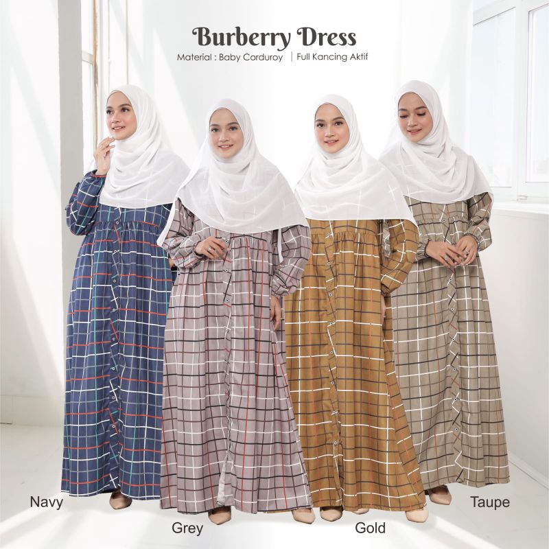 Gamis Muslimah Syar'i Gamis Motif Wanita Dress Motif Kotak-kotak