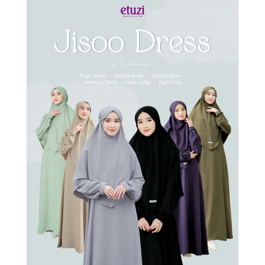 Gamis Dewasa Crinkle Airflow Set Khimar Jisoo Dress By Etuzi Motif Polos | Gamis Dewasa | Dress Musl