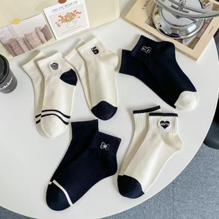 GO!KK1226 Kaos Kaki Pendek Unisex Pria Wanita Motif Navy Semata Kaki Kaus kaki Pendek Ankle Socks