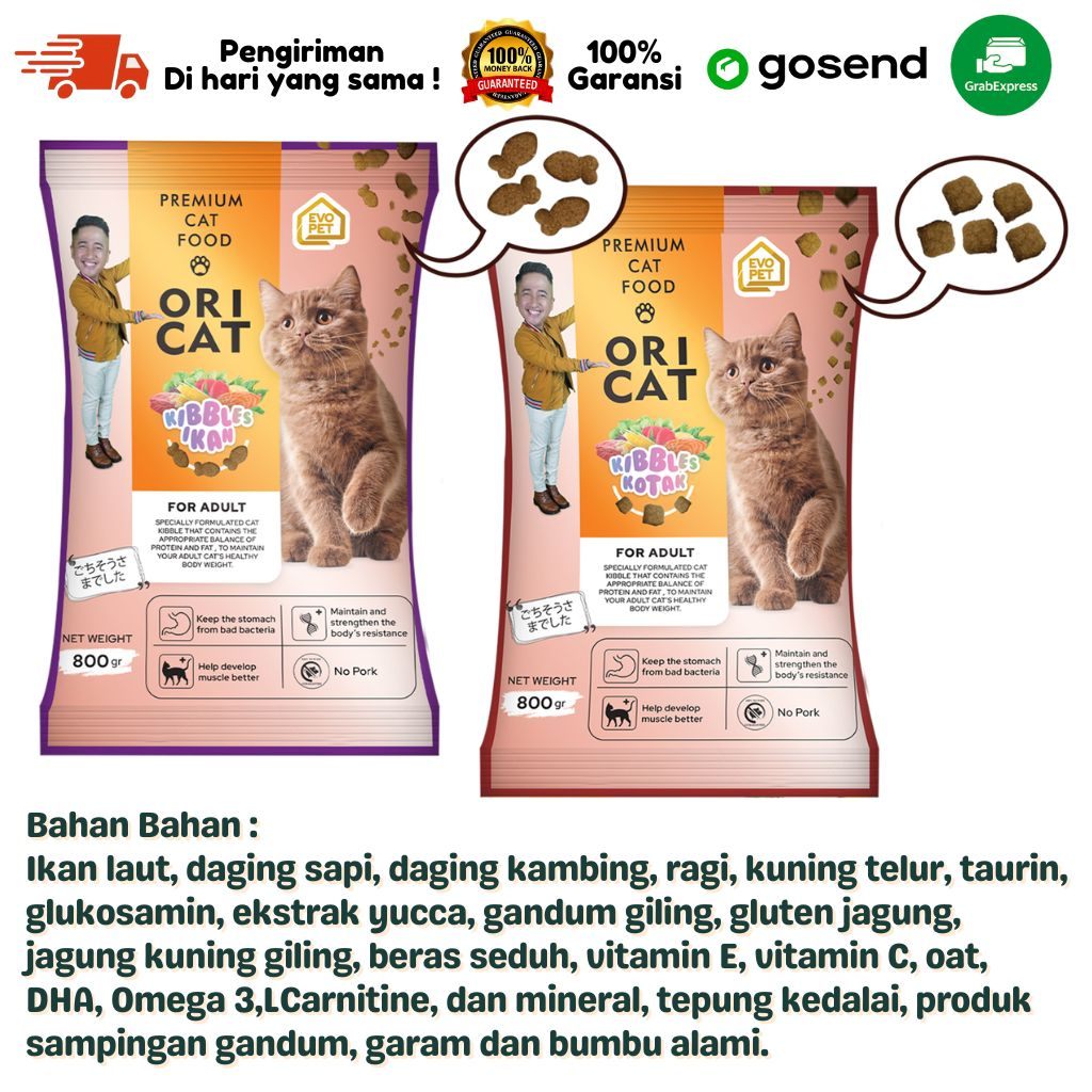 Makanan Kering Kucing Dry Cat Food ORI CAT Adult 800 GR Freshpack