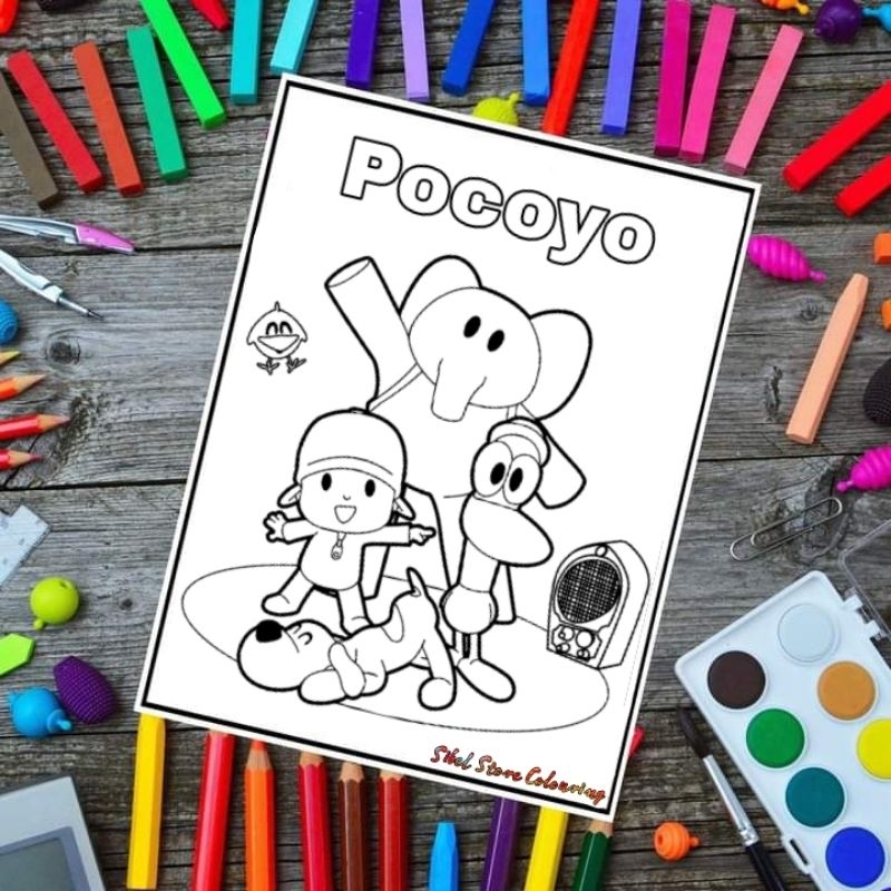 

Kertas Mewarnai Gambar Anak Tema Pocoyo / Kertas Gambar (10 Lembar Gambar)