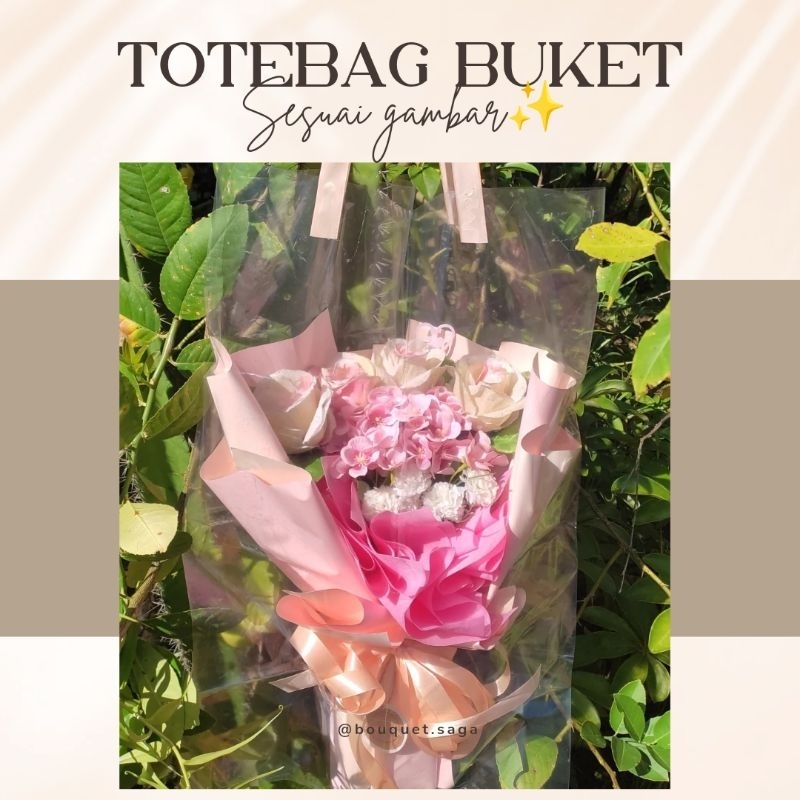 totebag buket [minimal beli 5] tas jinjing buket / plastik buket / tas buket