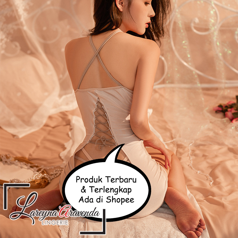 Lareyna Aravenda Setelan Lingerie + G String Model Tali Gaun Malam LG544