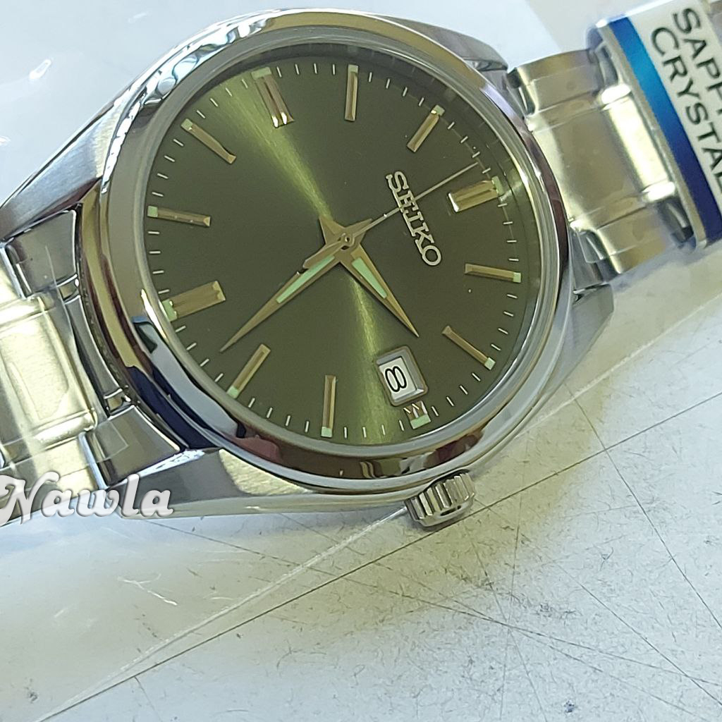 Seiko Quartz SUR527P1 Sapphire Olive Green - Jam Tangan Pria SUR527