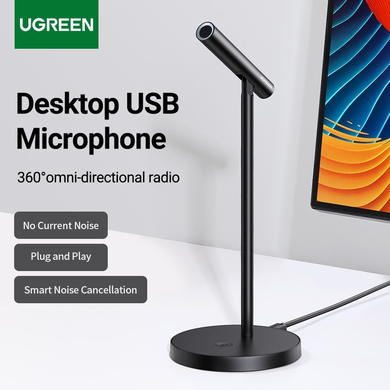 UGREEN Microphone USB Mic Chatting Condenser Virtual Meeting Zoom Streaming Gaming Mikrofon PC Komputer Laptop 10934