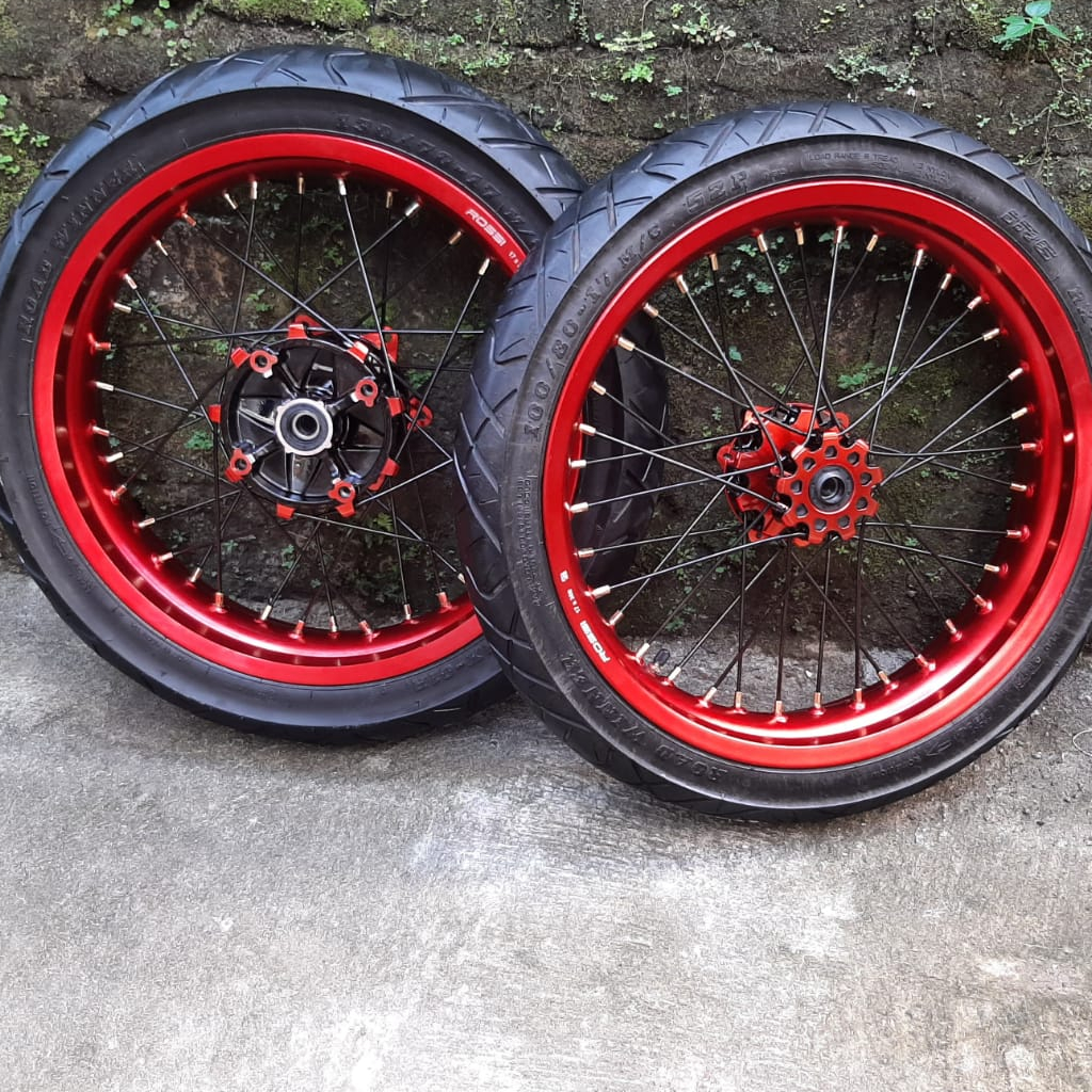 Roda Set Supermoto CRF 150L Velg Rossi 300/350 Ring 17