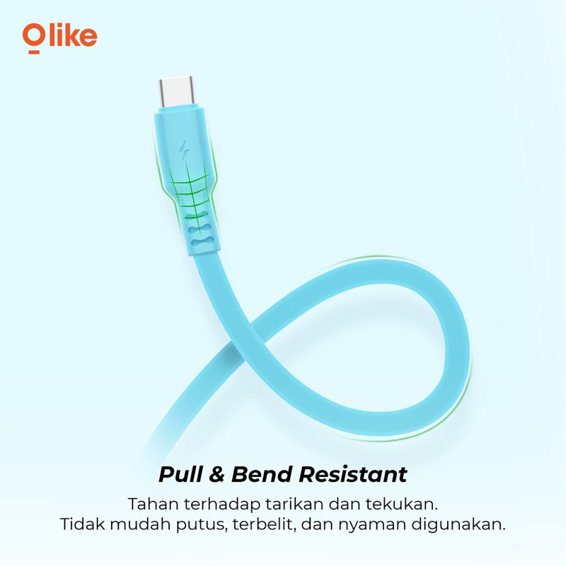 OLIKE D202M / D202C / D202L Kabel Data Charger FAST CHARGING IPHONE/MICRO USB/TYPE-C - Garansi 1 Tahun