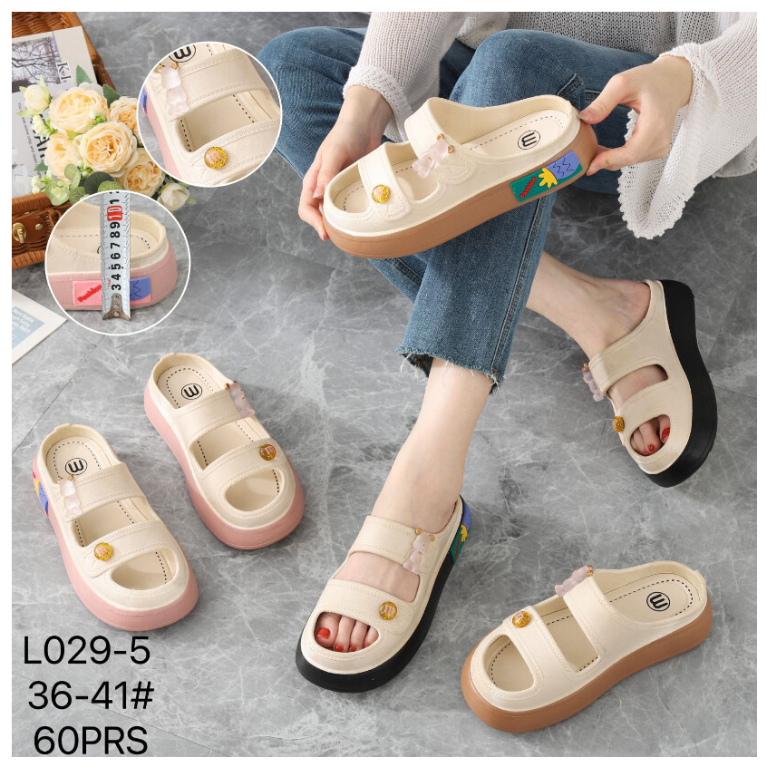 Sandal Mules Wanita Platform Ban 2 Jelly Bear Rubber Import Winola Collection WNL 029-5