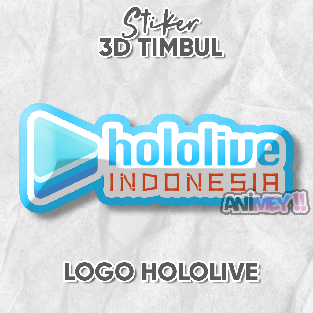 

Stiker Emblem 3D Timbul Logo Hololive Indonesia / Stiker Anime