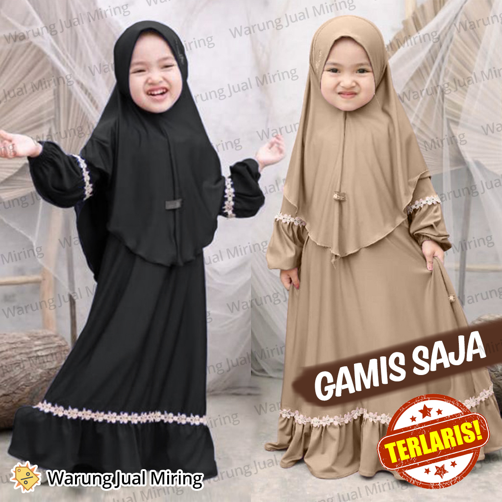 Dress Gamis Anak VELITA 1-12 Tahun Bayi Baby Balita Perempuan Cewe Cewek Kids Junior Kecil Baju Seragam Remaja Tanggung Baju Pakaian Muslim Manasik Putih Syari Bahan Jersey Crinkle Airflow Usia Umur Kelas Bulan Hijab Jilbab Kerudung 2 3 4 5 6 7 8 9 10 11