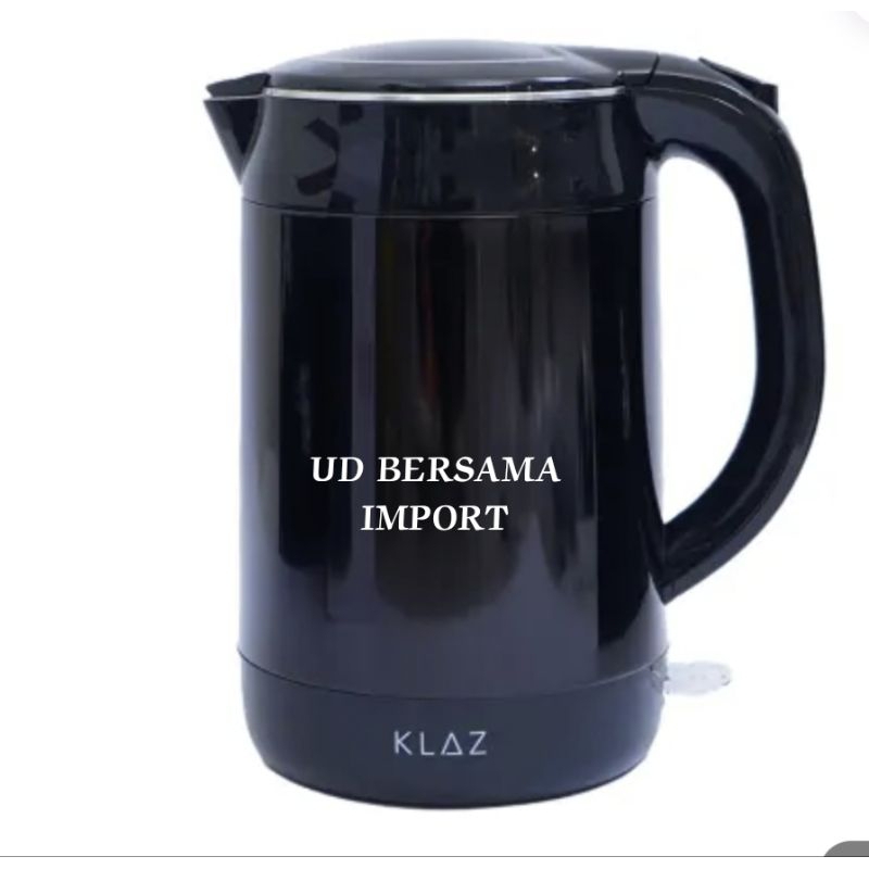 Teko Listrik Double Wall 1.7L/Kettle/Pemanas Air KLAZ New - Hitam
