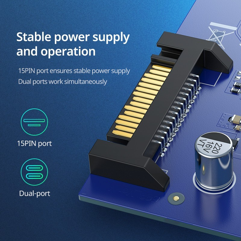 UGREEN Adapter PCI-E To Dual USB Type C Converter Card 10Gbps 30773