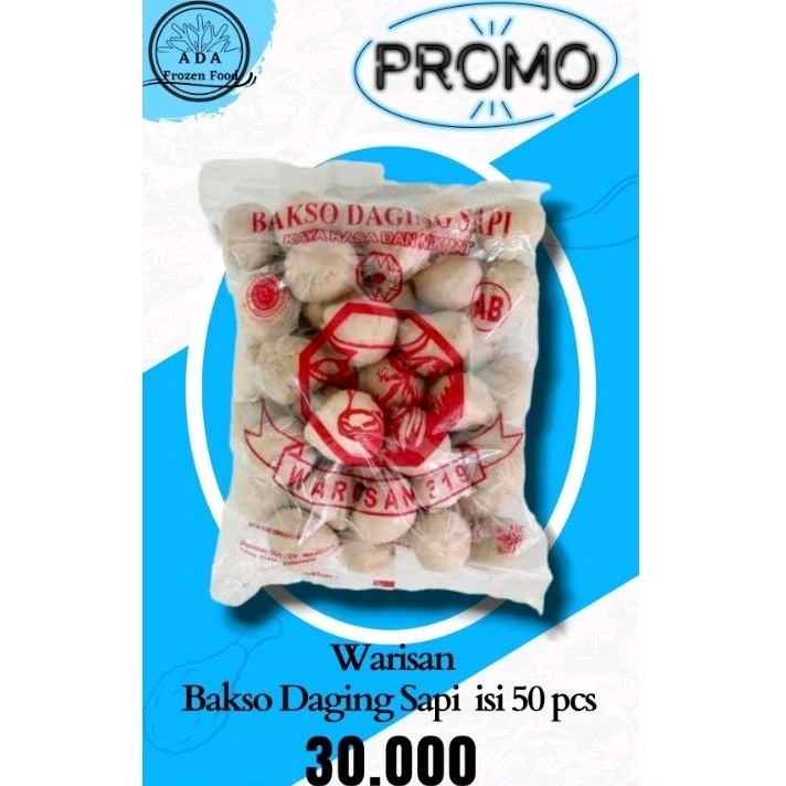 

ADA Frozen Food - Warisan Bakso Daging Sapi isi 50 pcs