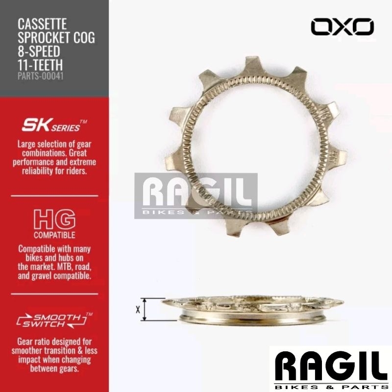 COG 11T 11 T OXO SPROCKET SPROKET FREEWHEEL SLUP CASSETTE 7 8 SPEED CHROME