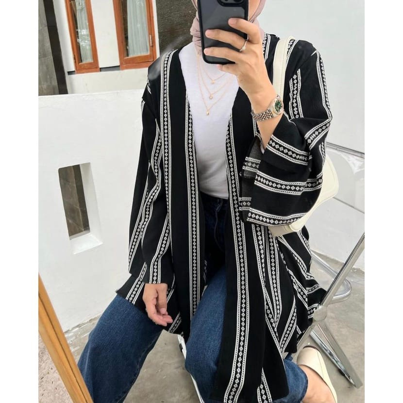 IL - OUTHER WANITA JUMBO TERBARU / JANE LONG OUTHER WANITA MOTIF SALUR /CARDIGAN WANITA KEKINIAN