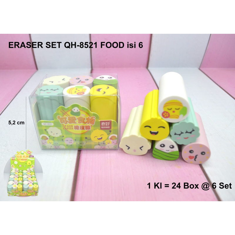 

penghapus pensil set food isi 6