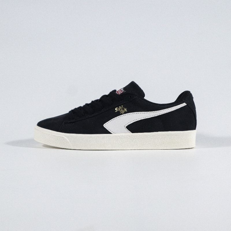 Sepatu Contrust Superskate Basic Black White SUEDE | Hitam Putih Suede Sepatu Sneakers Casual Pria W