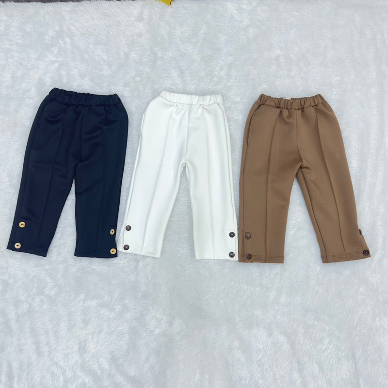 Celana Panjang anak Perempuan Scuba Pant belah Samping kancing premium 1-6 Tahun, Syasha Pant Cewek